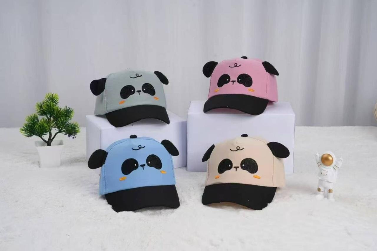Cute Panda Face Kids Baseball Cap – 3D