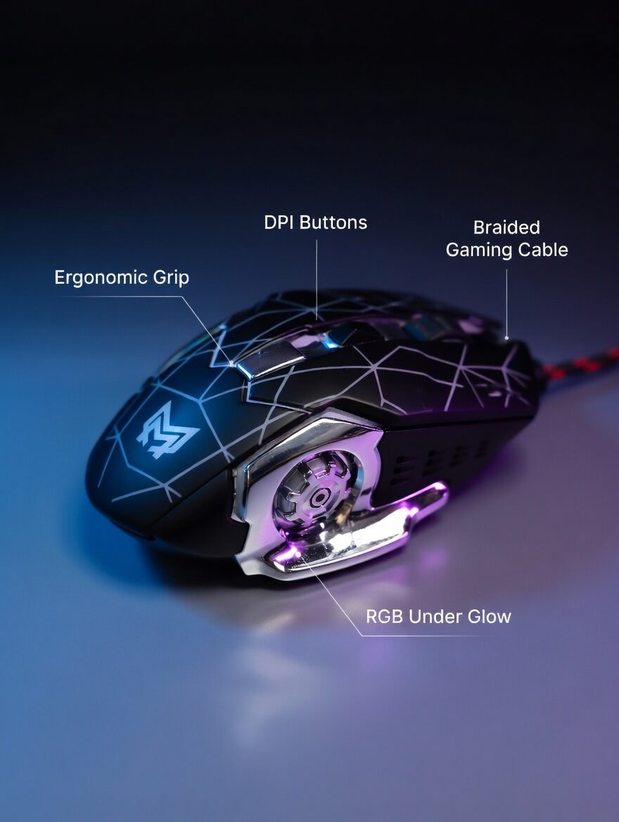 GAMING MOUSE AULA SC100 Wireless Gaming Mouse RGB 2.4GHz Rechargeable Silent Click 7 Buttons Ergonomic - Black - Image 2