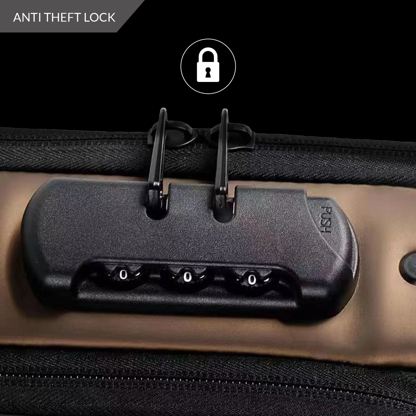 Fashion Anti-Theft Sling Bag with Combination Lock & USB Charging Port - Blue Brown Crossbody Chest Bag for Men Women | Waterproof Travel Shoulder Bag - Image 7