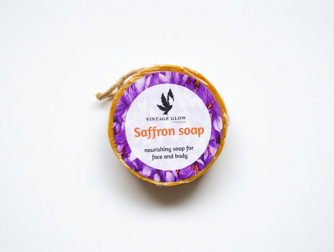 Vintage Glow Natural Handmade Soap Set - Saffron, Neem, Orange, Sheabutter & Honey, Rose | Nourishing Soap for Face & Body | 100% Natural - Image 9
