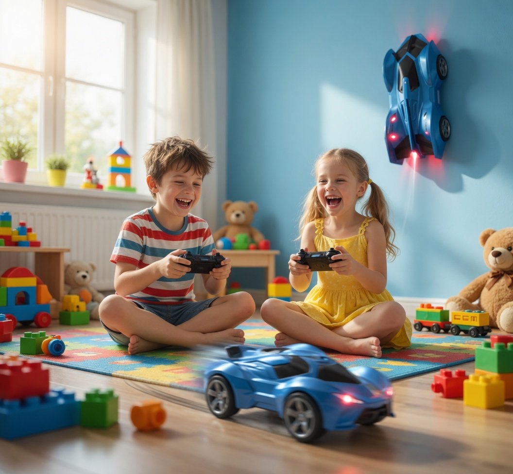 The Climbing RC Wall Car Series - 2.4G Remote Control Wall Climbing Car with LED Lights, USB Quick Charging, Climbs Walls, Ceilings & Smooth Surfaces - Blue Adscorpion Toy for Kids 8+ - Image 5