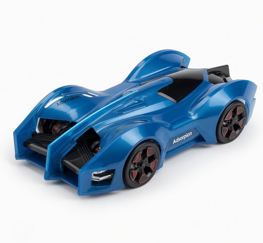 The Climbing RC Wall Car Series - 2.4G Remote Control Wall Climbing Car with LED Lights, USB Quick Charging, Climbs Walls, Ceilings & Smooth Surfaces - Blue Adscorpion Toy for Kids 8+ - Image 6