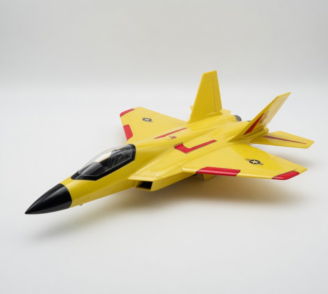 Top Quality Yellow Fighter Jet Toy Plane - Hand Launch Glider with Red Stars, Foam EPP Airplane Model for Kids, Indoor & Outdoor Flying Toy