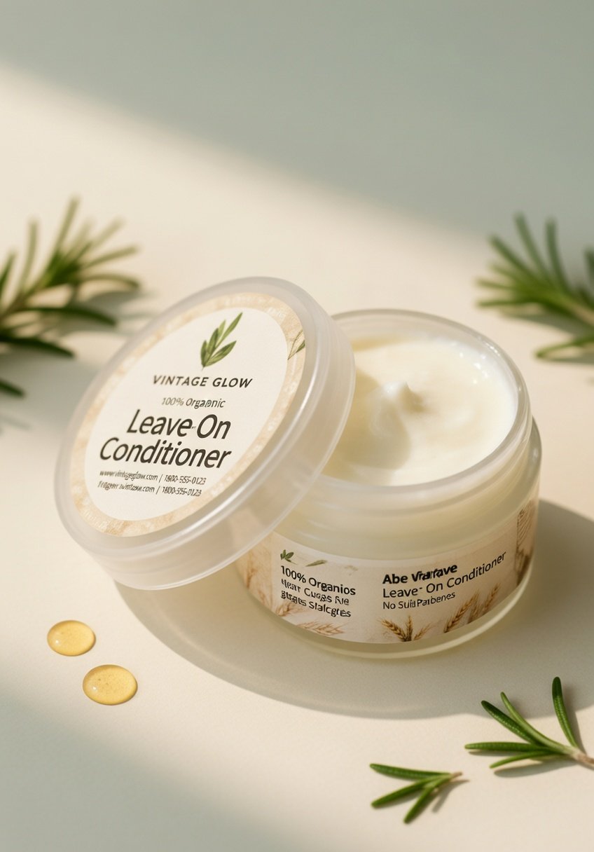 Conditioner Vintage Glow 100% Organic Rosemary Leave On Conditioner - Natural Hair Nourishment, Reduces Frizz, Deep Hydration for Dry & Damaged Hair - Image 5