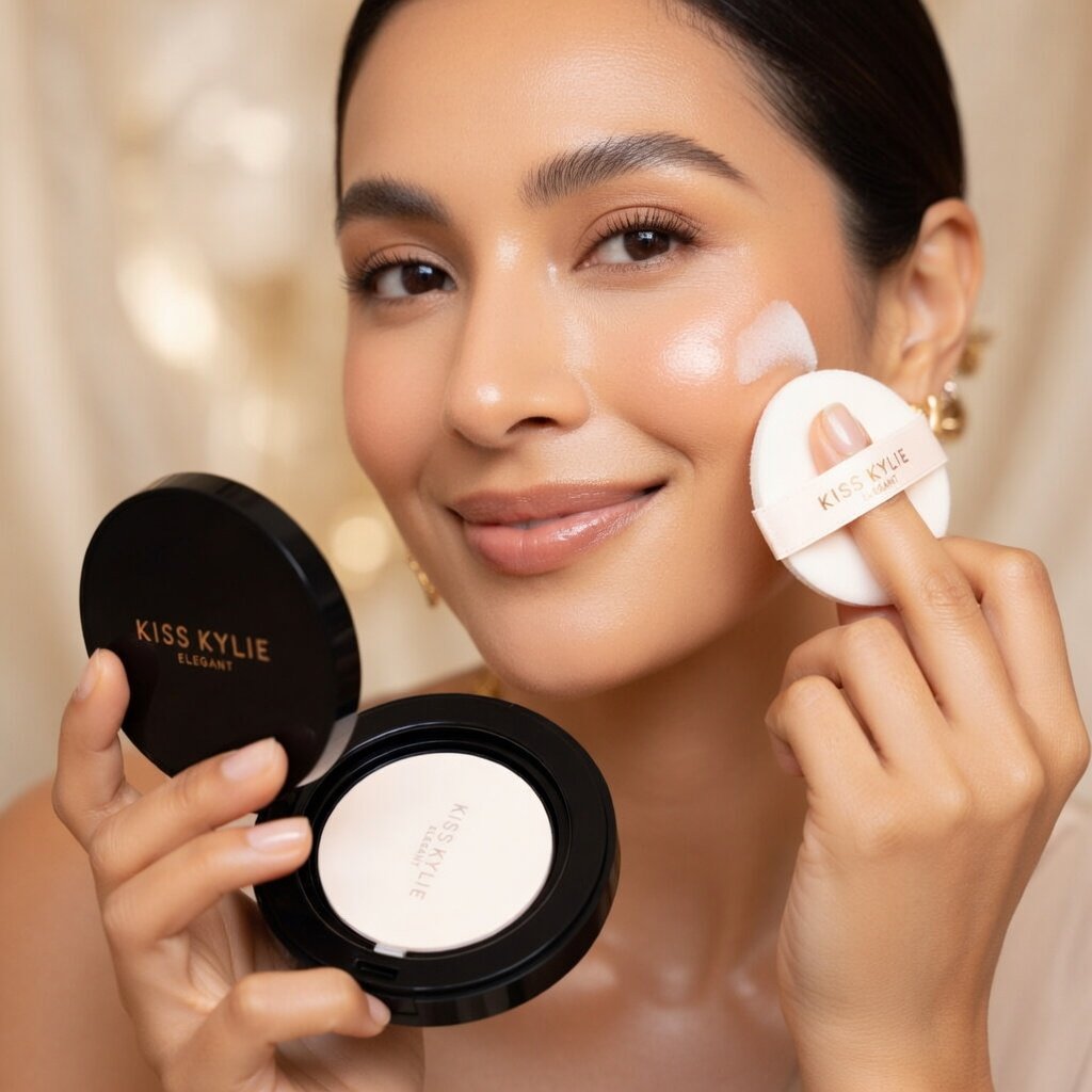 Kiss Kylie Elegant Bare Air Cushion BB Cream - Facial Expression Air Cushion Foundation 10g | Lightweight Matte BB Cream with Puff for Natural Glow - Image 9