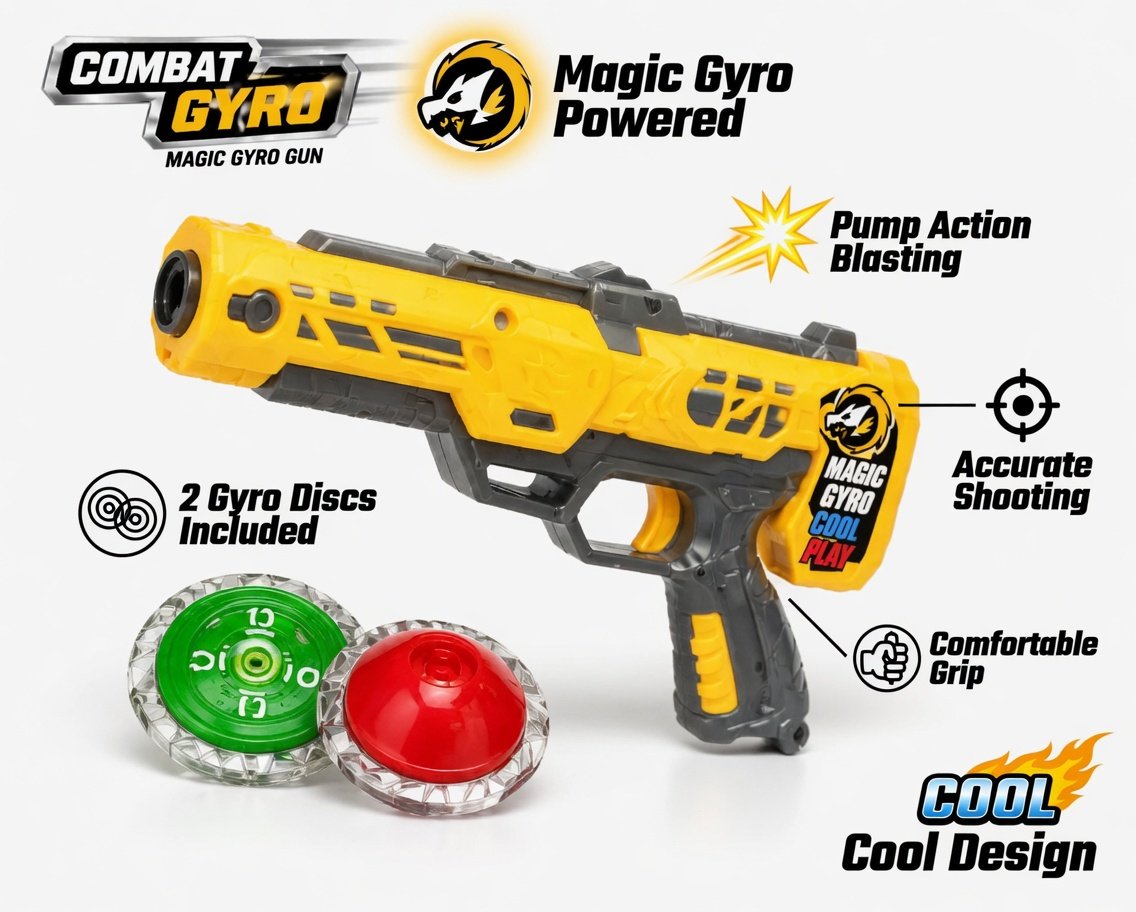 Super GRO Combat Gyro Set 03 - Magic Battle Gyro with Dual Launchers, 2 Spinning Tops & Arena | Beyblade Style Kids Fighting Toy for Boys 6+ - Image 7