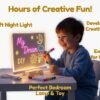 8x8 Inch DIY  - Personalized LED Drawing Board with 8 Markers | Night Light Message Board for Gifts, Room Decor & Kids