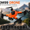 DM99 Foldable Drone 4K Camera WiFi FPV – 360° Obstacle Avoidance – Altitude Hold – Beginner RC Quadcopter