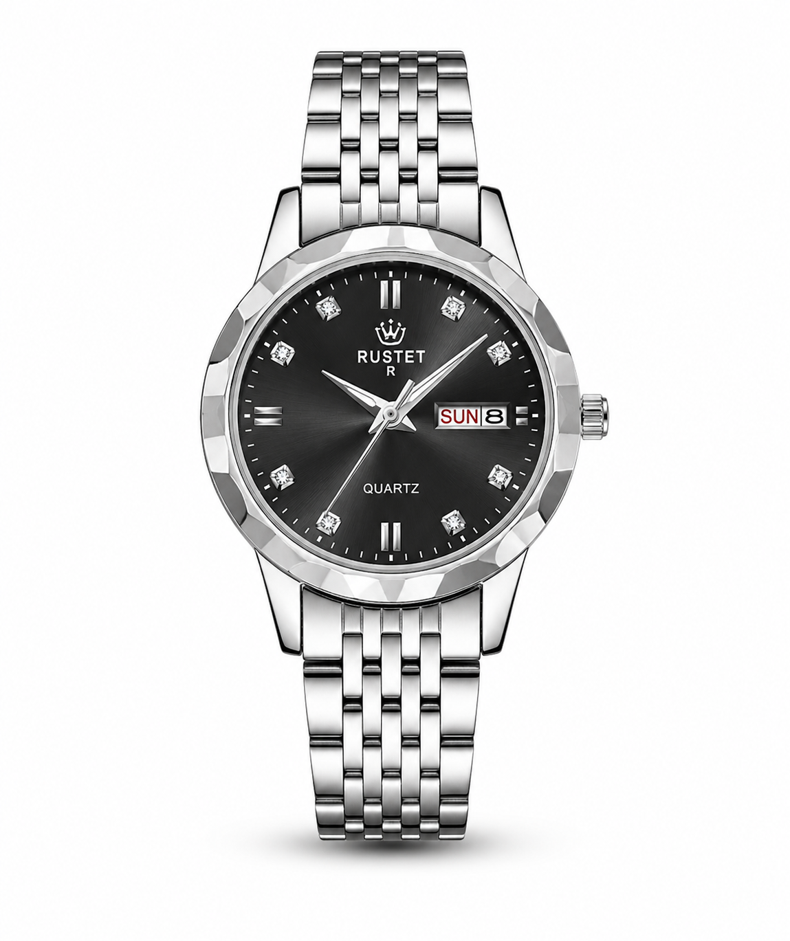 Men’s Stainless Steel Watch Quartz Analog Watch with Day Date Display Water Resistant Classic Wrist Watch 3 Months Warranty - Image 2
