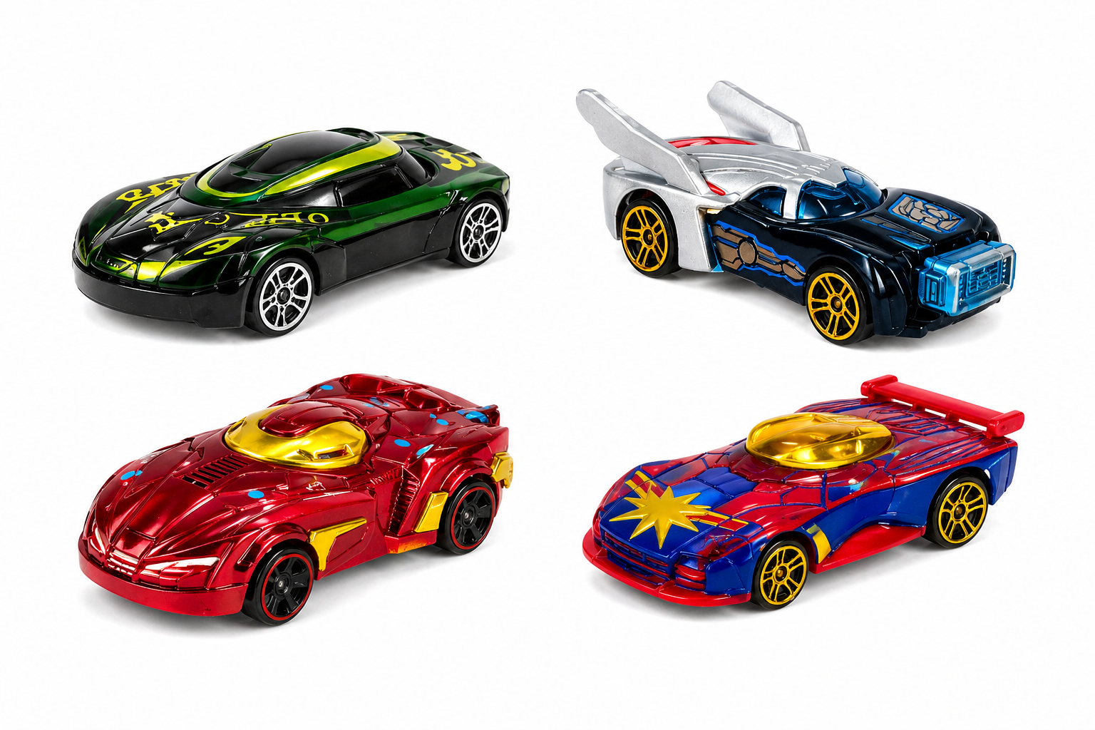 4-in-1 Mini Pull Back Cars Set - Superhero Racing Toys for Kids 3+ Years | Die-Cast Like Friction Powered Vehicles - Image 2