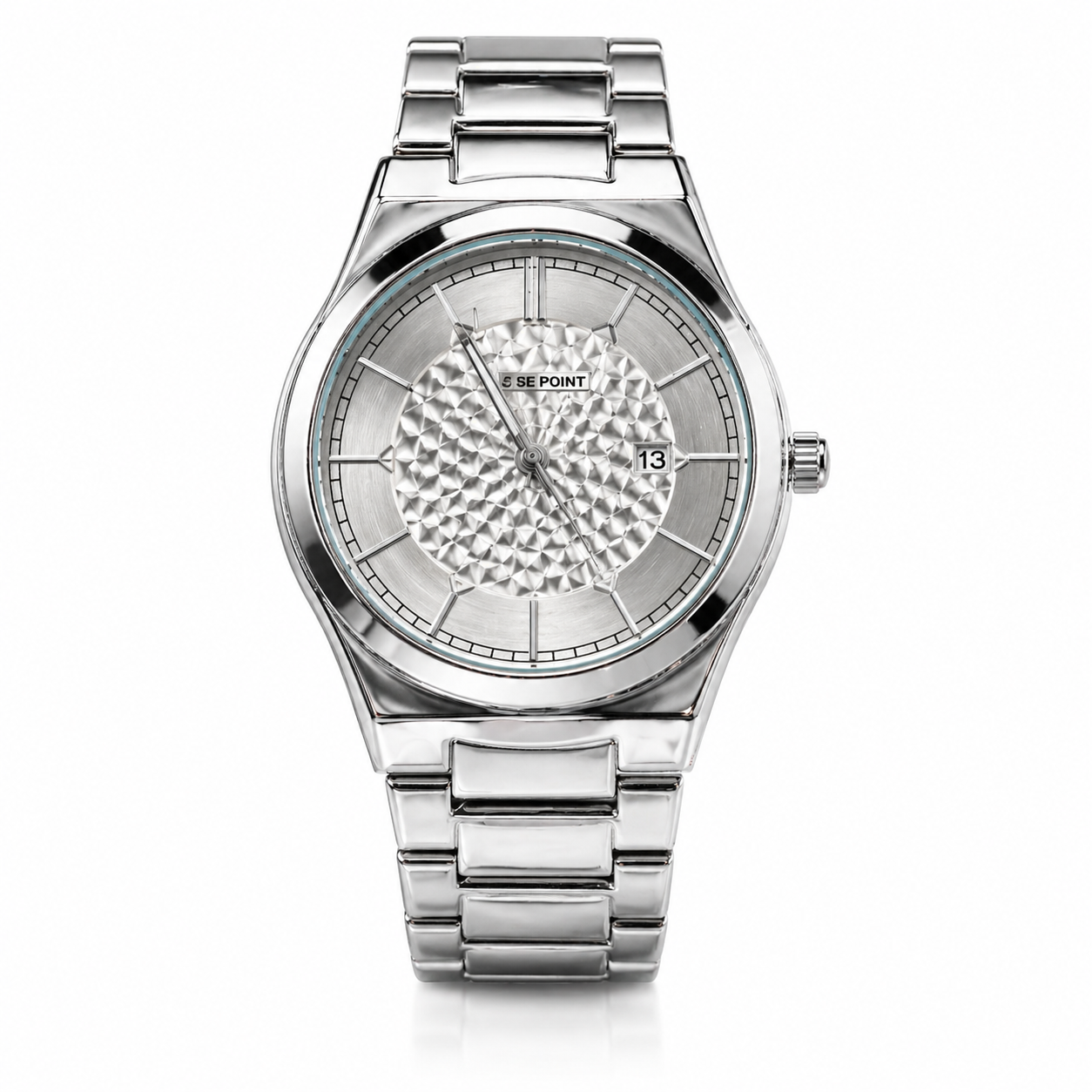 Men’s Stainless Steel Analog Watch – Silver Dial Quartz Wrist Watch with Metal Strap, Minimalist Casual & Formal Watch for Men - Image 2