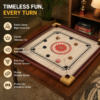 Wooden Carrom Board Game Large Size | Classic Indoor Family Board Game for Kids & Adults | Smooth Playing Surface with Corner Pockets