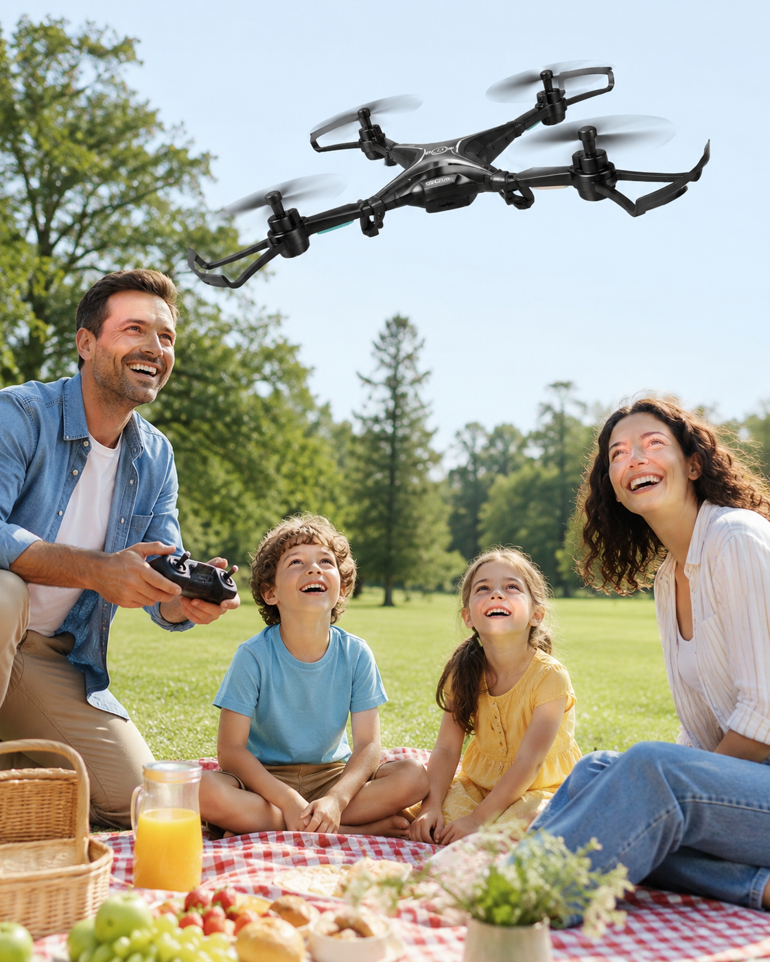 D13 2.4G RC Quadcopter Drone Toy | 6 Channel Remote Control Drone with Headless Mode, LED Light, Speed Mode & 360° Flip | Rechargeable Flying Toy