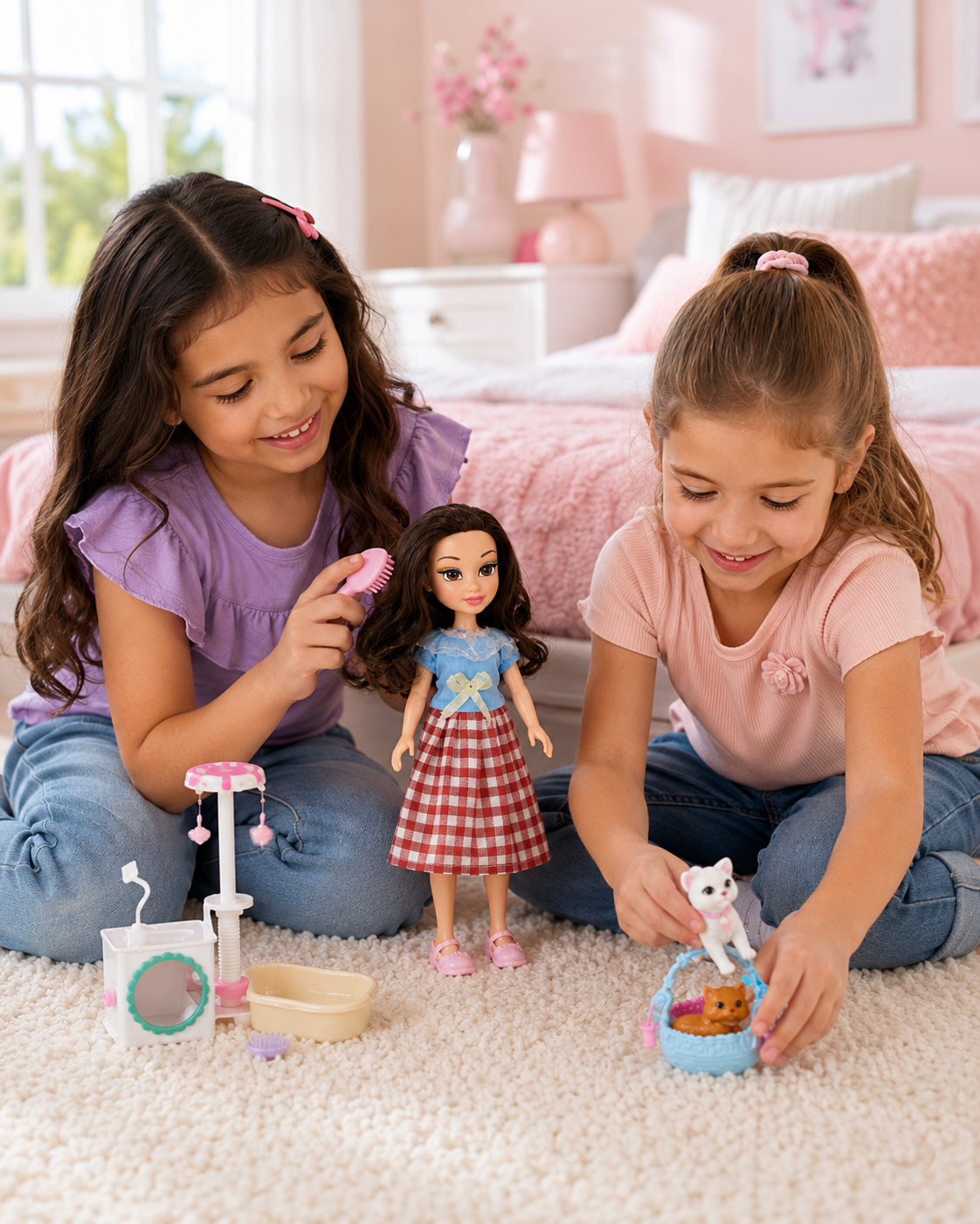 Barbie Style Fashion Doll Set with Kitty Accessories | Sweet Little Babies Doll Toy for Girls | Pretend Play Dollhouse Gift Set for Kids Age 3+ - Image 6