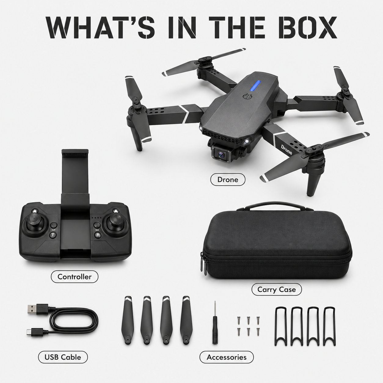 E88 Pro Drone with 4K Camera, WiFi FPV 1080P HD Dual Foldable RC Quadcopter Altitude Hold, Headless Mode, Visual Positioning - Image 3