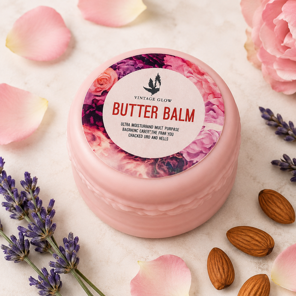 Butter Balm Vintage Glow 5g- Ultra Moisturizing Multi-Purpose Balm | Repairs Chapped Lips, Heels & Dry Skin