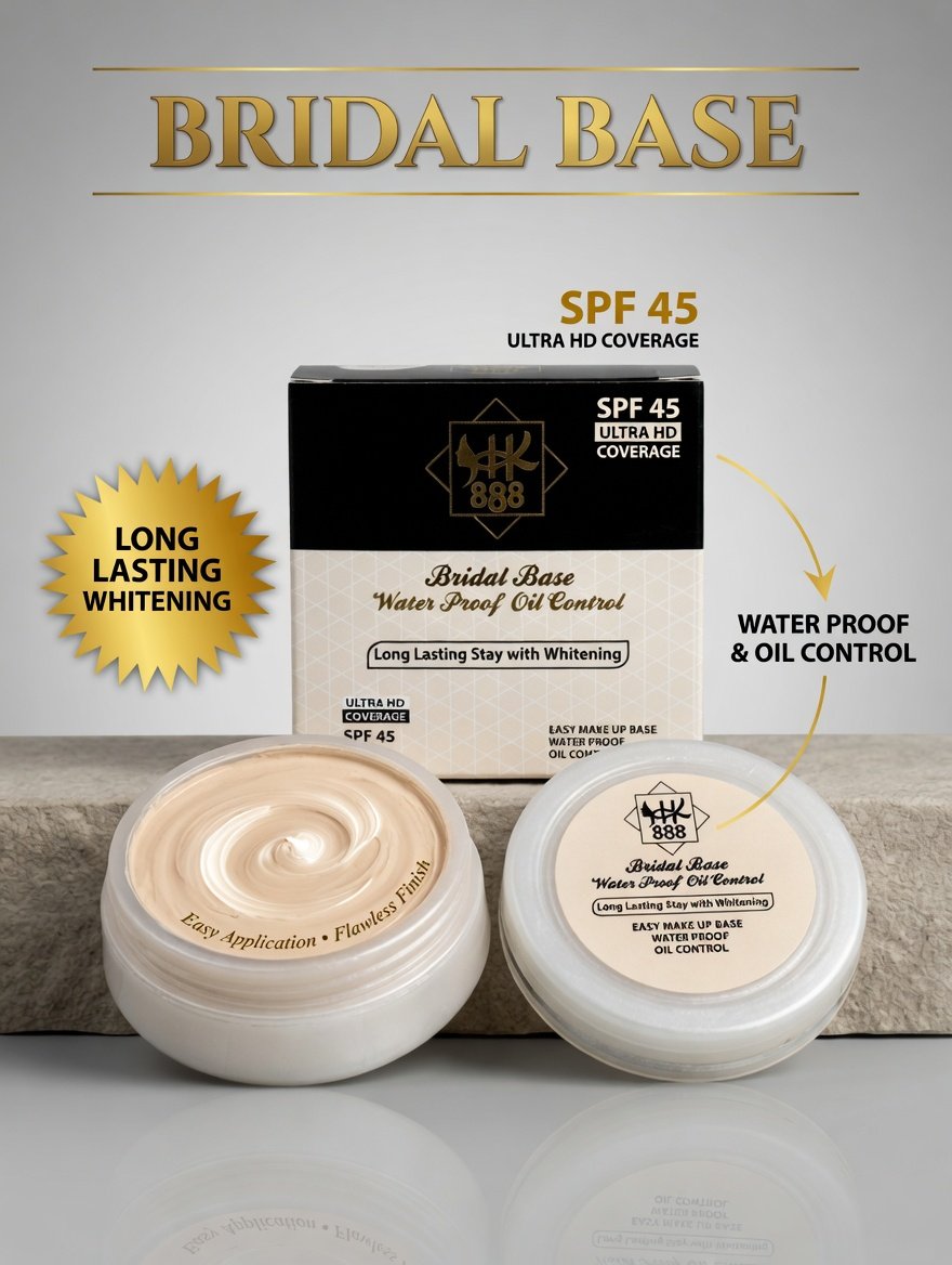 Bridal Base Waterproof Oil Control Makeup Cream 30g - Ultra HD Coverage SPF 45 Long Lasting Whitening Foundation Base for Brides & Makeup - Image 4