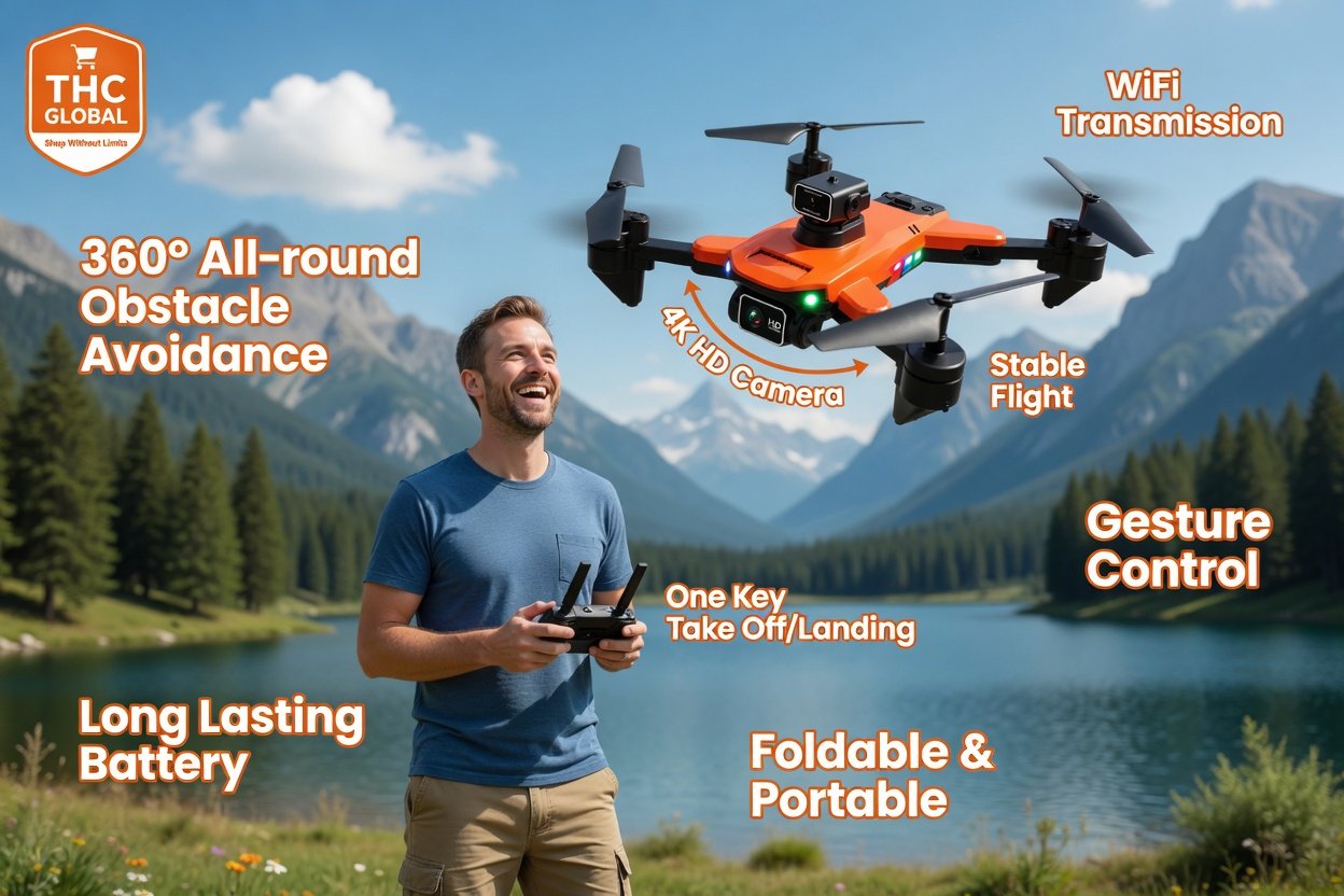 DM99 Foldable Drone 4K Camera WiFi FPV – 360° Obstacle Avoidance – Altitude Hold – Beginner RC Quadcopter - Image 2