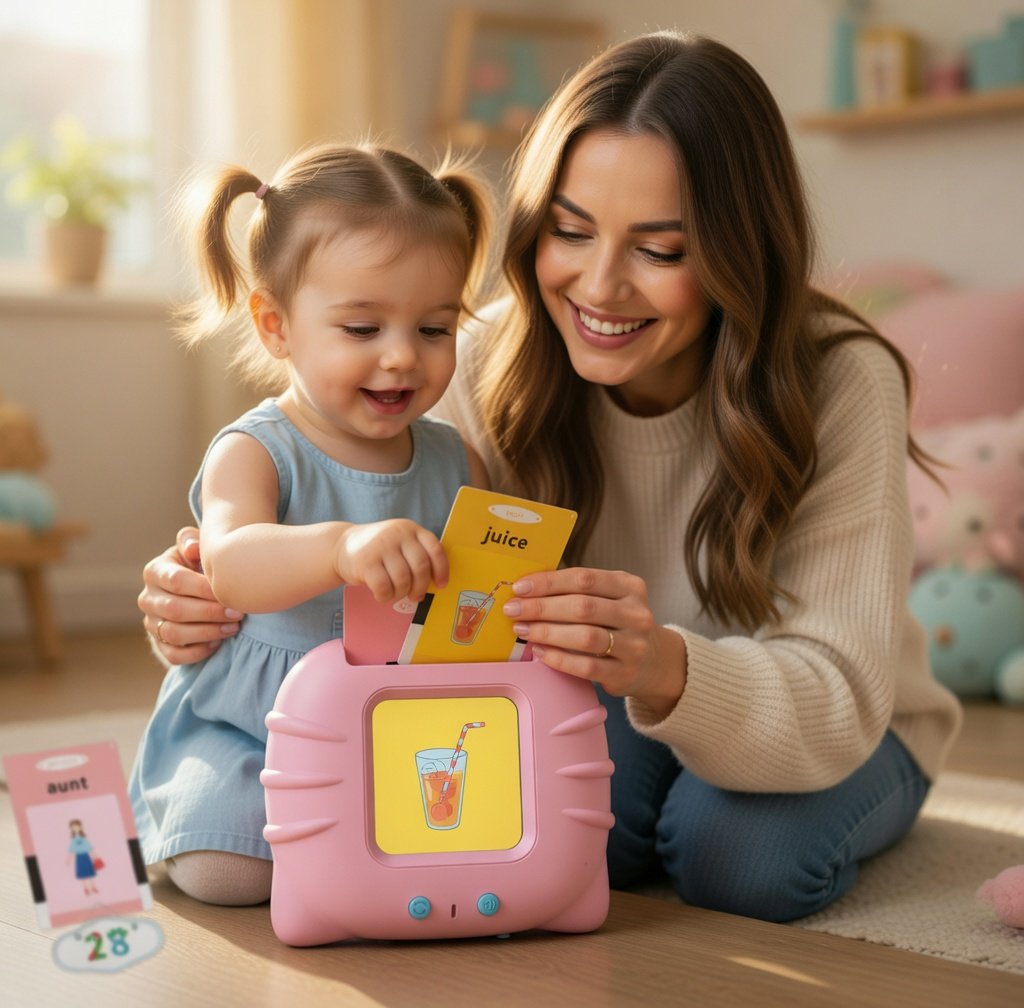 Flash Cards Reader Device With 110 Double Sided Flash Cards, Educational Learning Electronic Speech Tools with Reading Repeating Function, Learning Flash Cards Speaking Device - Image 5