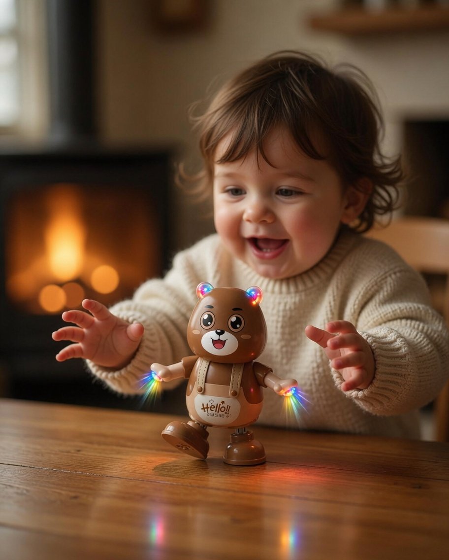 Interactive Talking Bear Toy for Kids | Recording & Repeat Voice Dancing Bear with Lights & Music | Smart Fun Toy for Boys & Girls 3+