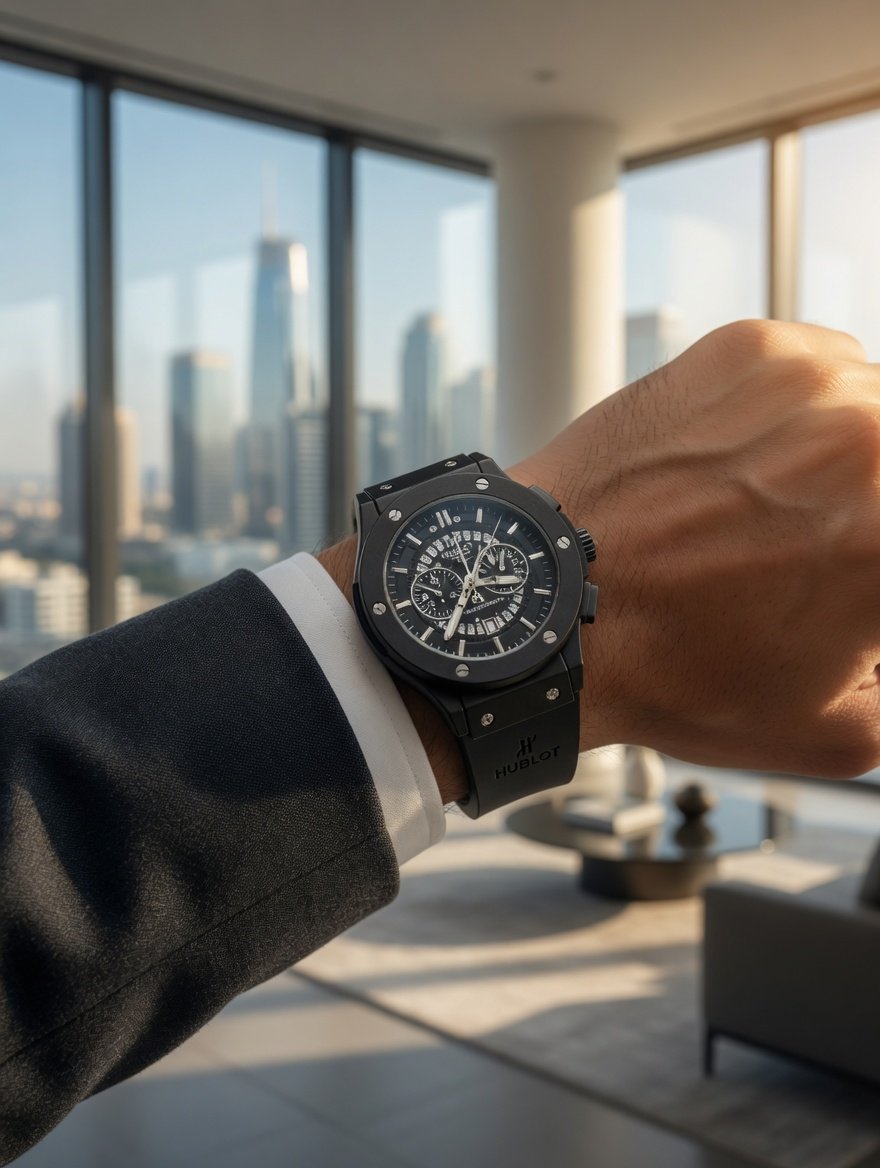 Men’s Luxury Style Analog Watch – Black Dial Silicone Strap, Chronograph Design Casual & Formal Wrist Watch for Men - Image 10