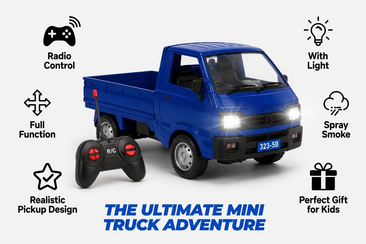 323-5B RC Freight Truck - 2.4GHz Remote Control Spray Smoke Truck with Lights, Full Function | Rechargeable RC Cargo Truck Toy for Kids 6+ - Image 3