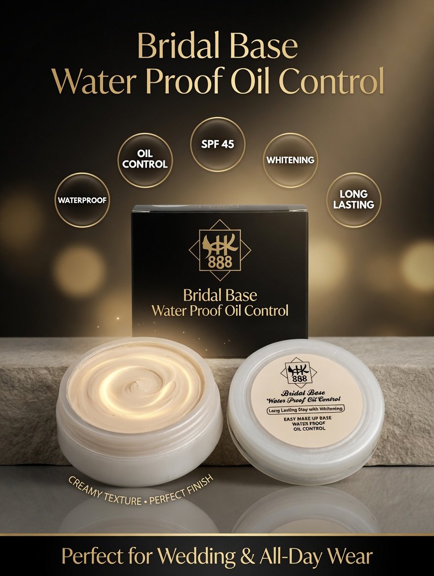 Bridal Base Waterproof Oil Control Makeup Cream 30g - Ultra HD Coverage SPF 45 Long Lasting Whitening Foundation Base for Brides & Makeup - Image 3
