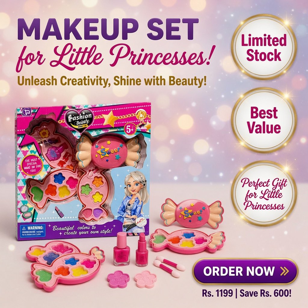 Kids Makeup Set – Washable Cosmetic Toy Kit for Girls, Non-Toxic Beauty Play Set with Lipstick, Eyeshadow & Accessories Gift - Image 8