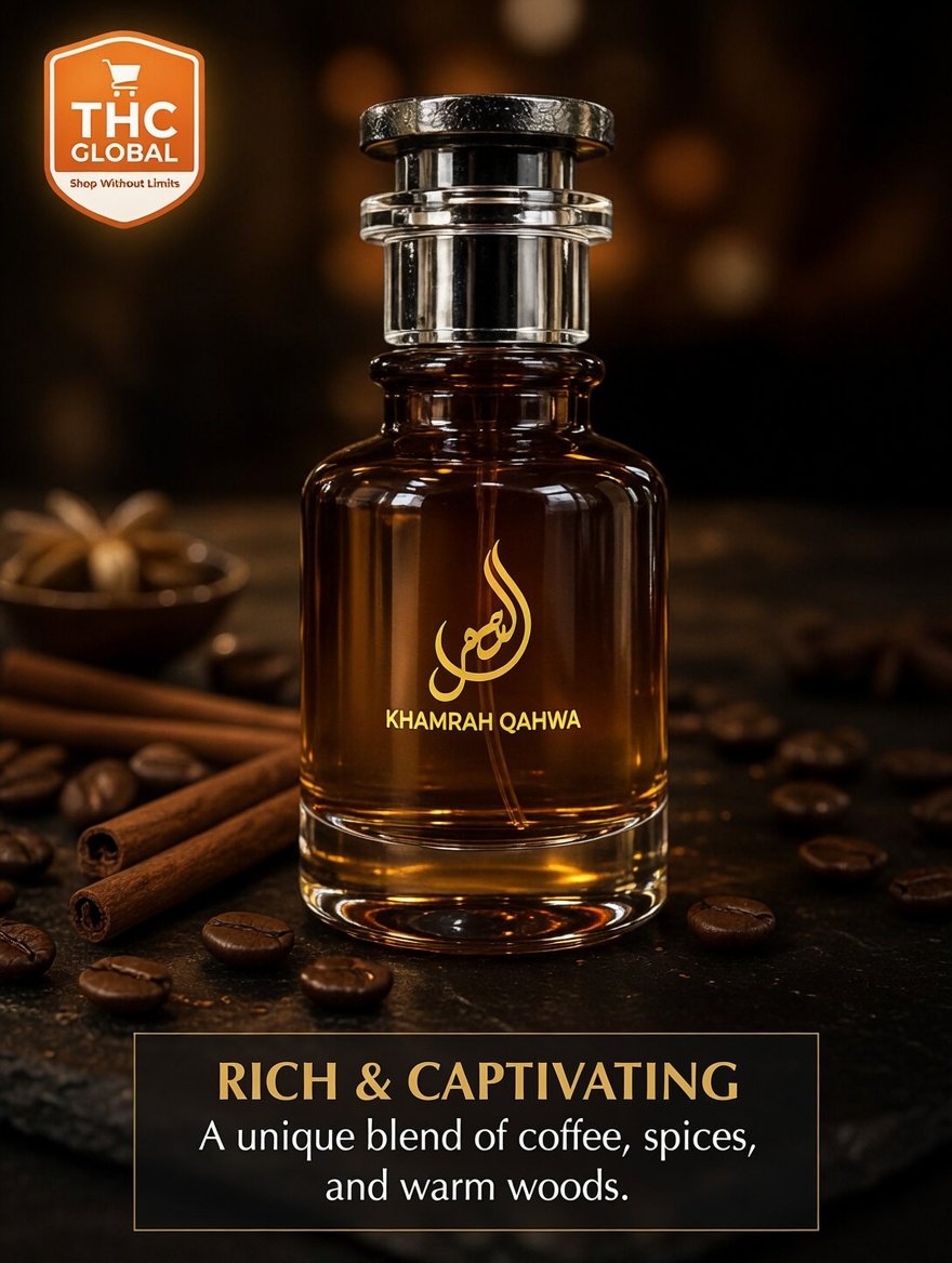 Khamrah Qahwa Perfume – Warm Spicy Coffee Fragrance – Sweet Amber Long Lasting Unisex Scent