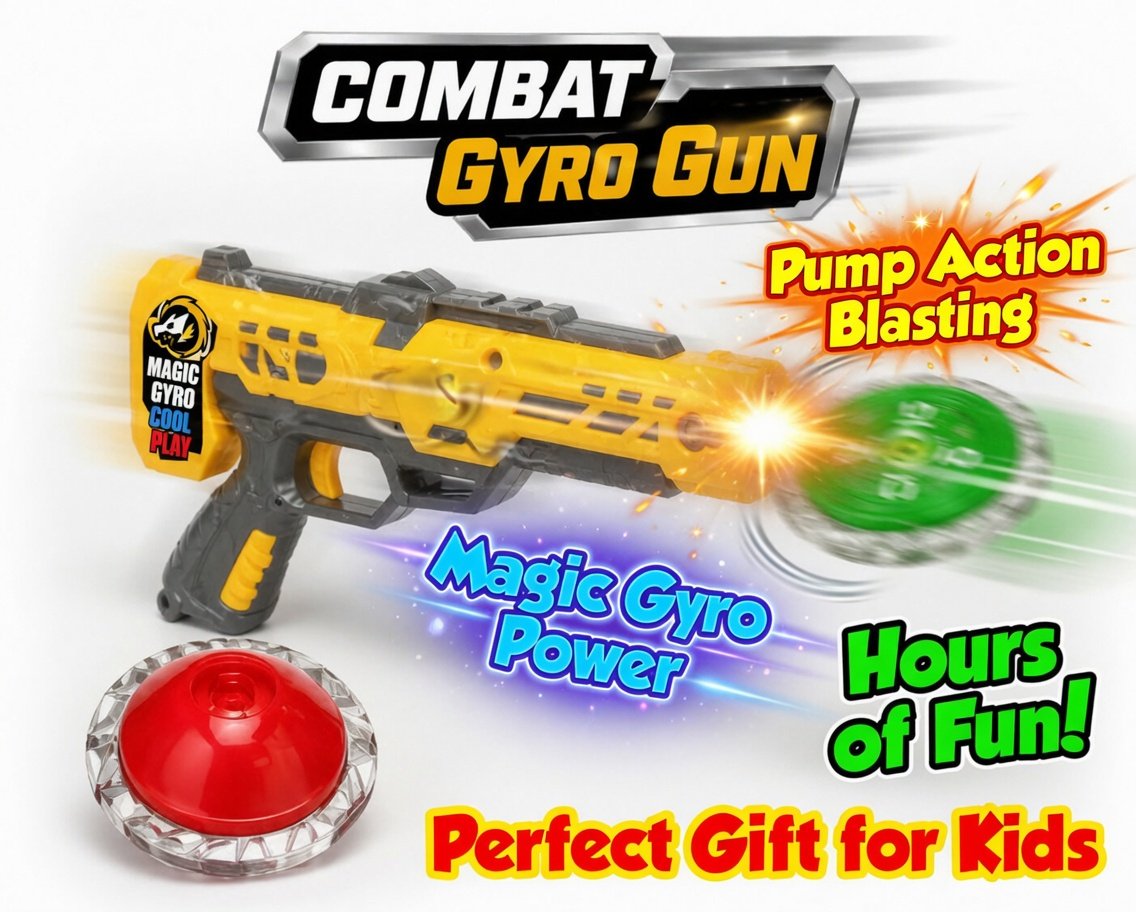 Super GRO Combat Gyro Set 03 - Magic Battle Gyro with Dual Launchers, 2 Spinning Tops & Arena | Beyblade Style Kids Fighting Toy for Boys 6+ - Image 5