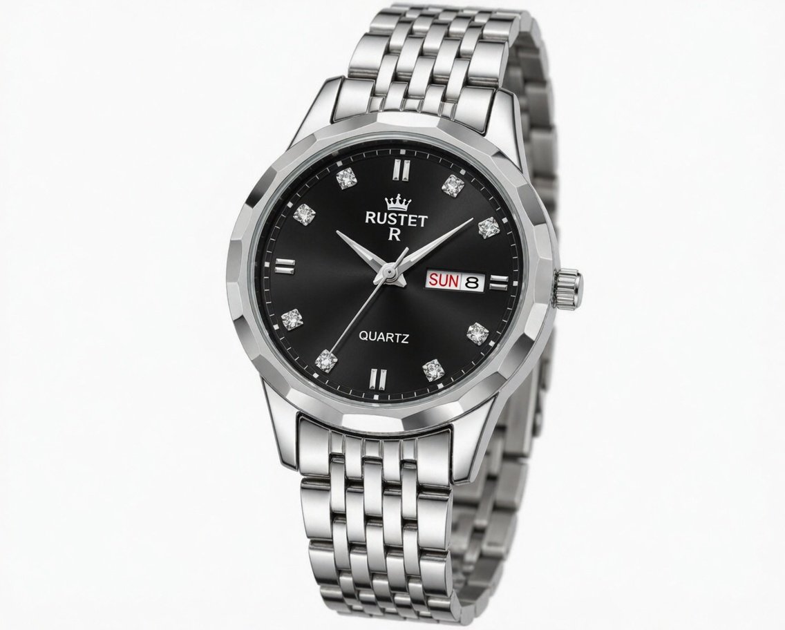 Men’s Stainless Steel Watch Quartz Analog Watch with Day Date Display Water Resistant Classic Wrist Watch 3 Months Warranty - Image 6