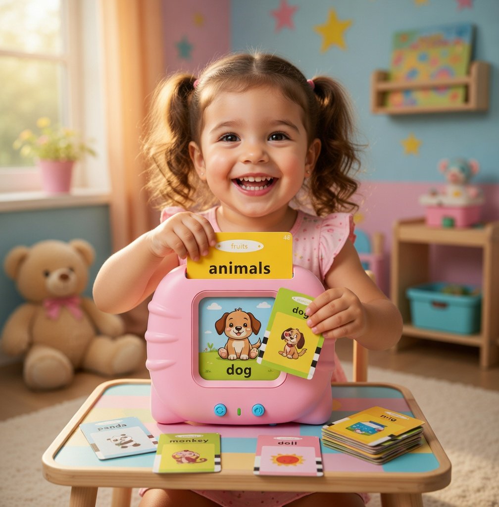 Flash Cards Reader Device With 110 Double Sided Flash Cards, Educational Learning Electronic Speech Tools with Reading Repeating Function, Learning Flash Cards Speaking Device - Image 10
