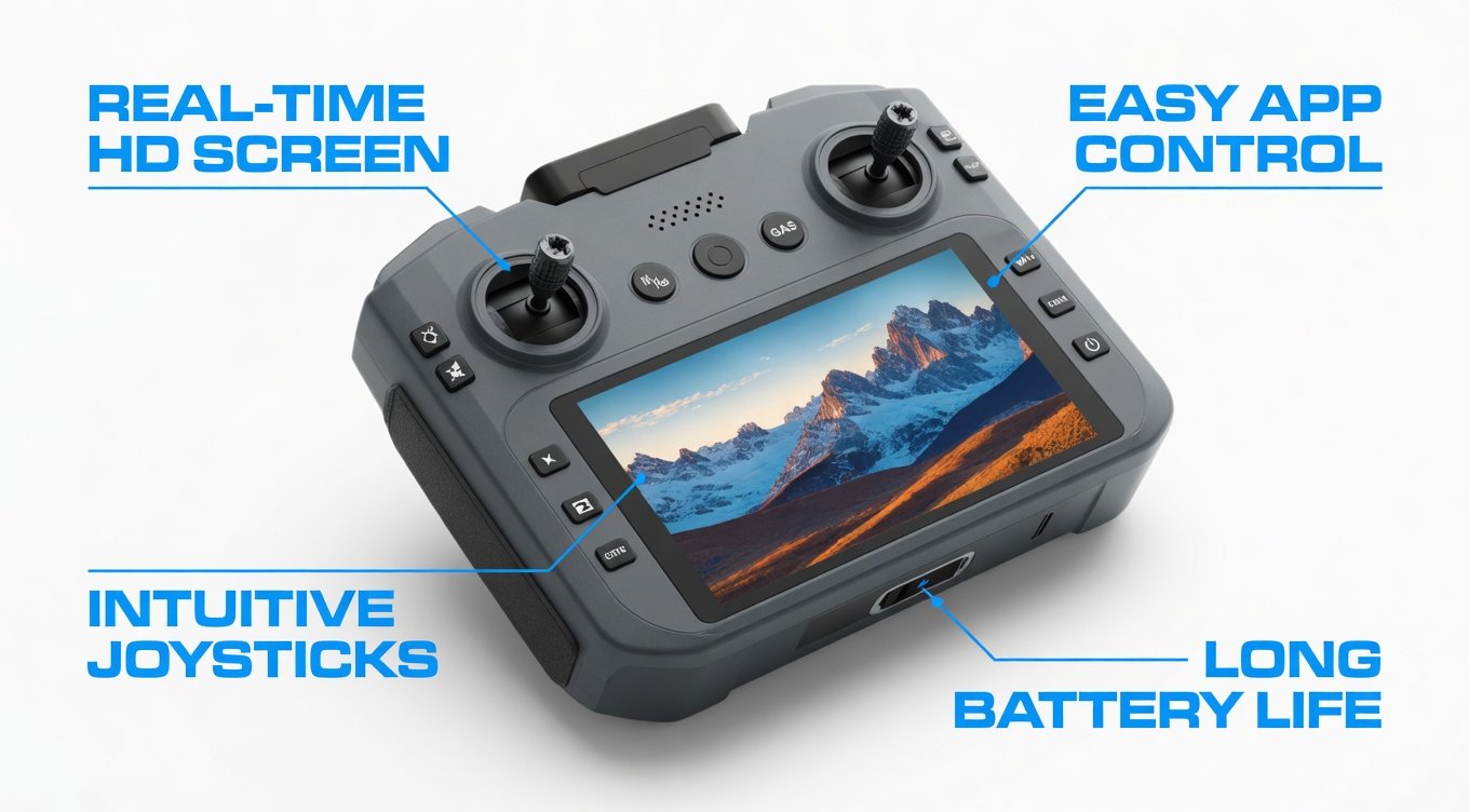 XF620 Camera Drone with Remote Screen | Foldable RC Drone with HD Camera | Obstacle Avoidance Quadcopter | Beginner Friendly Aerial Photography Drone - Image 11