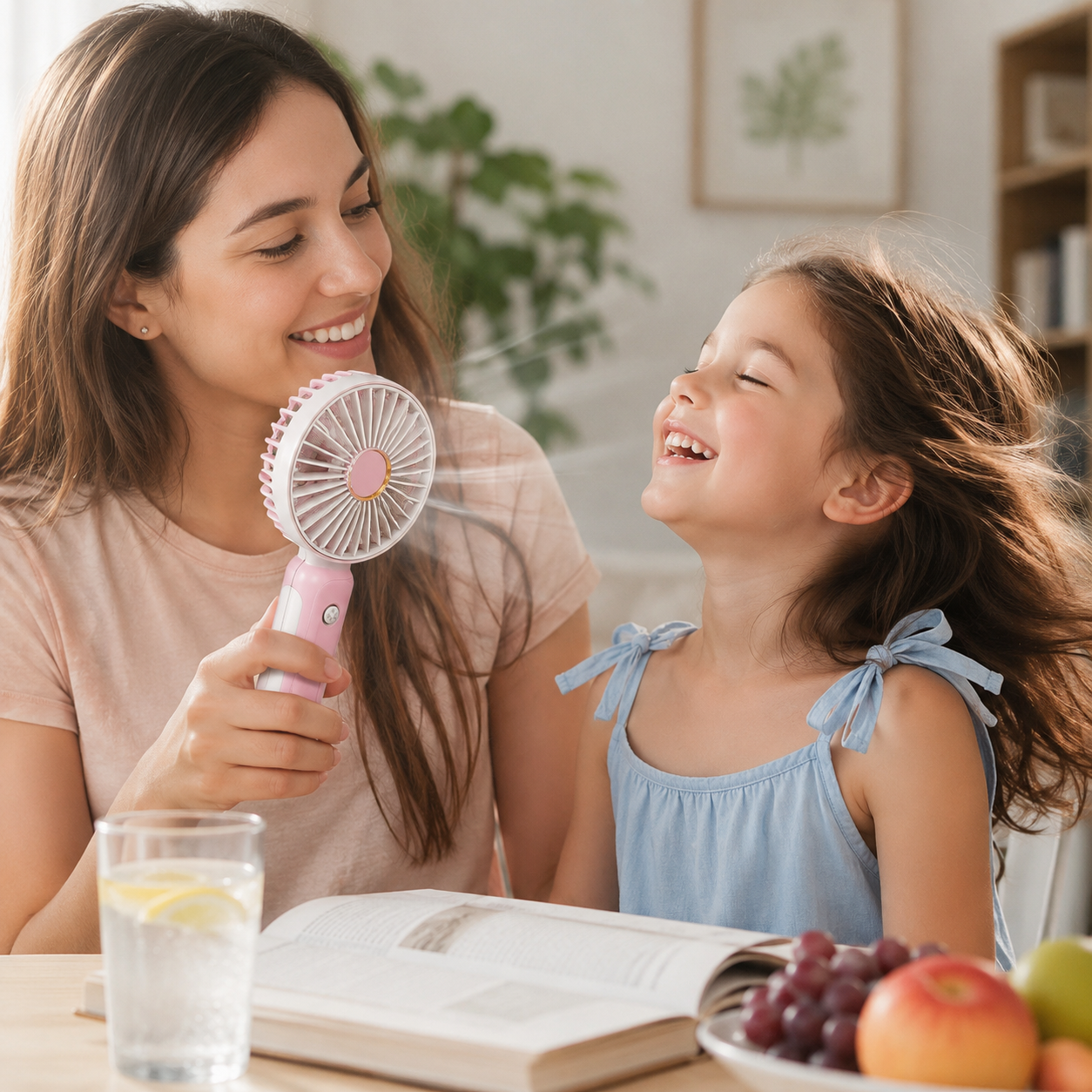 Mini Handheld Fan USB Rechargeable Portable Fan with Stand Low Noise Desk Fan for Kids Students Office Travel - Image 6