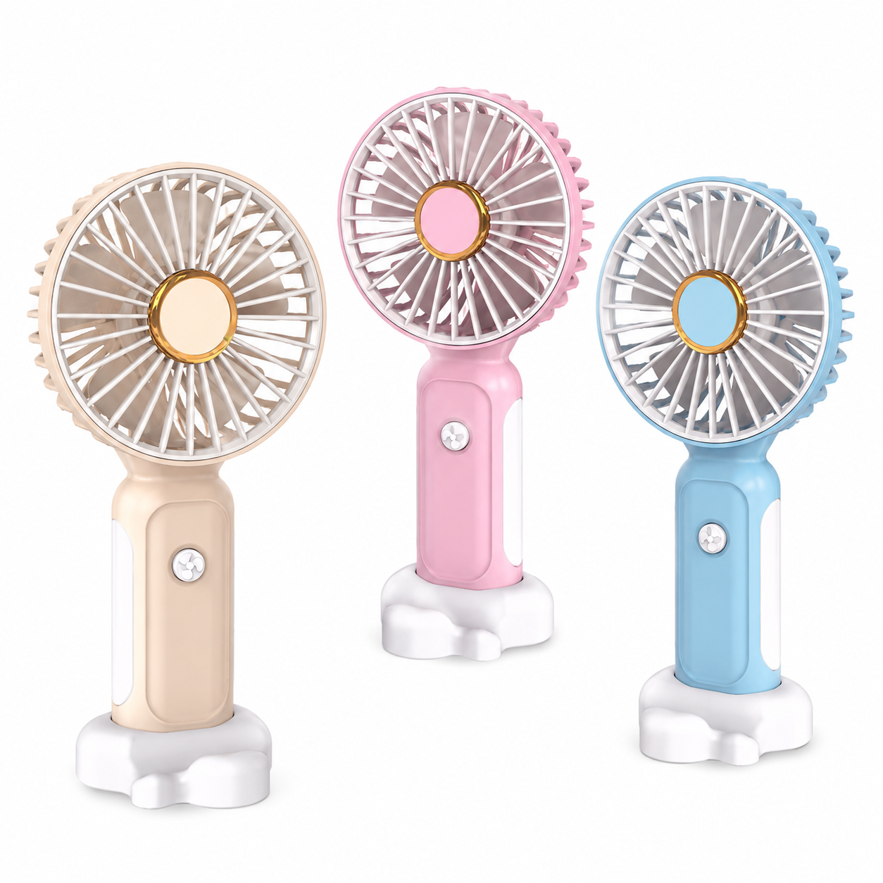 Mini Handheld Fan USB Rechargeable Portable Fan with Stand Low Noise Desk Fan for Kids Students Office Travel