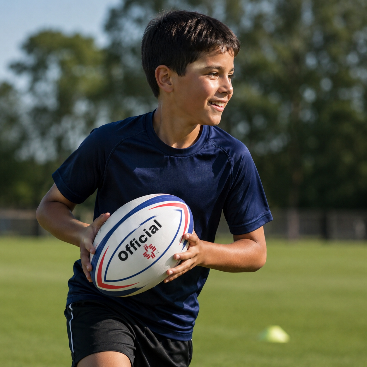 Rugby Ball / Oval Football for Kids & Adults – Official Printed Design, Outdoor Sports Training Ball, Red Blue White Practice Ball - Image 6
