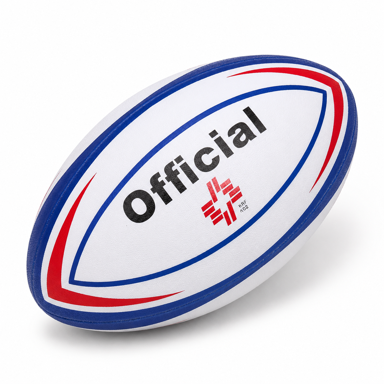 Rugby Ball / Oval Football for Kids & Adults – Official Printed Design, Outdoor Sports Training Ball, Red Blue White Practice Ball