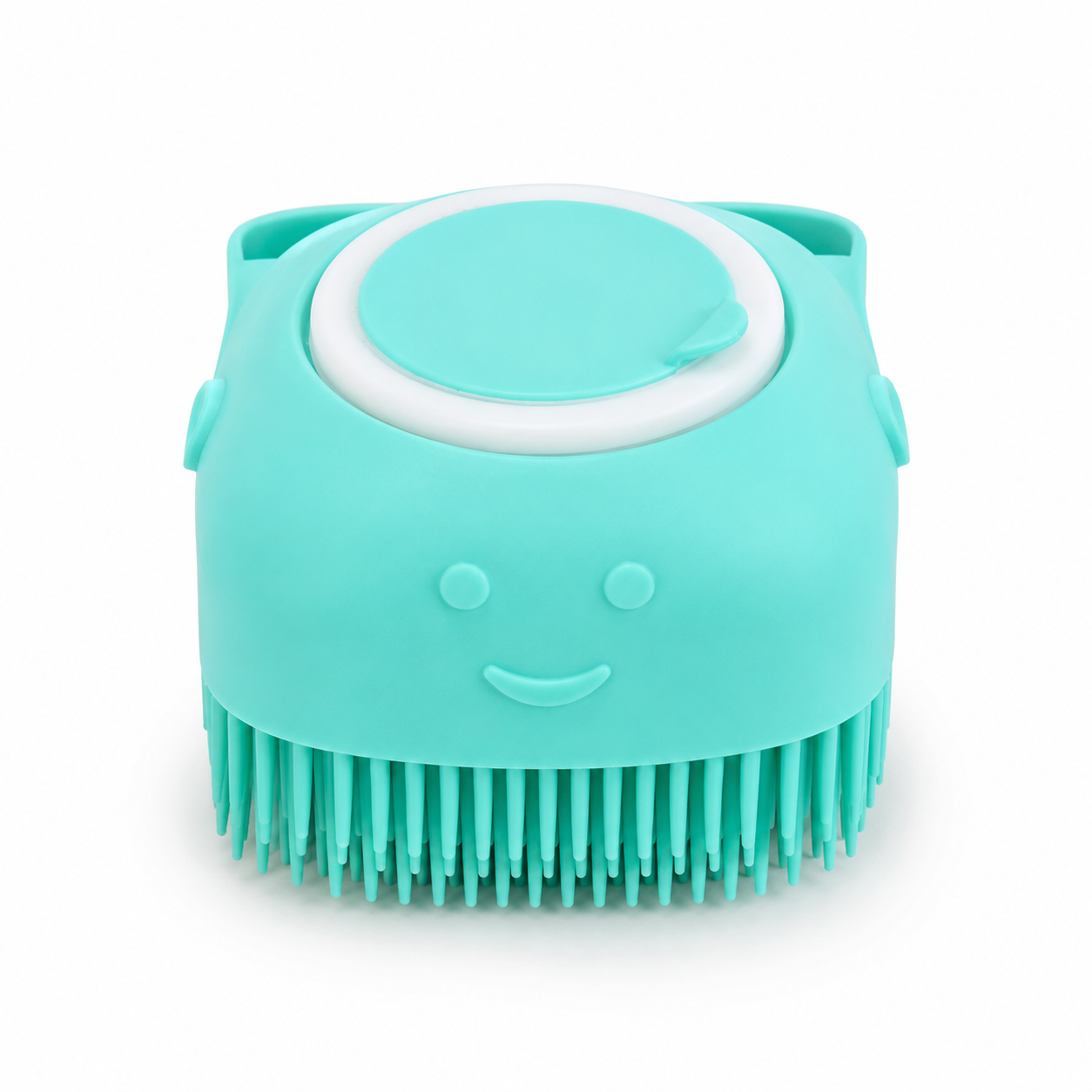 Silicone Massage Bath Brush for Body & Scalp – Soft Bristle Shower Scrubber with Soap/Shampoo Dispenser Lid, Cute Cat Design Bath Brush - Image 4