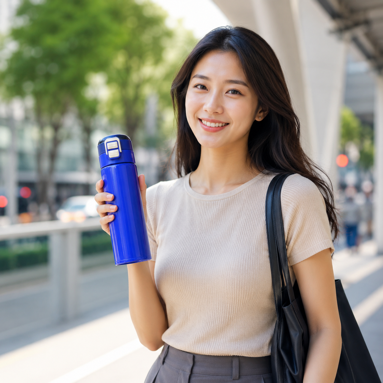 SUS 316 Stainless Steel Vacuum Insulated Water Bottle 500ml – Hot & Cold Thermos Flask with One Touch Flip Lid, Portable Travel Coffee Tea Bottle for School, Office, Gym & Travel – Blue, Red, Pink - Image 4