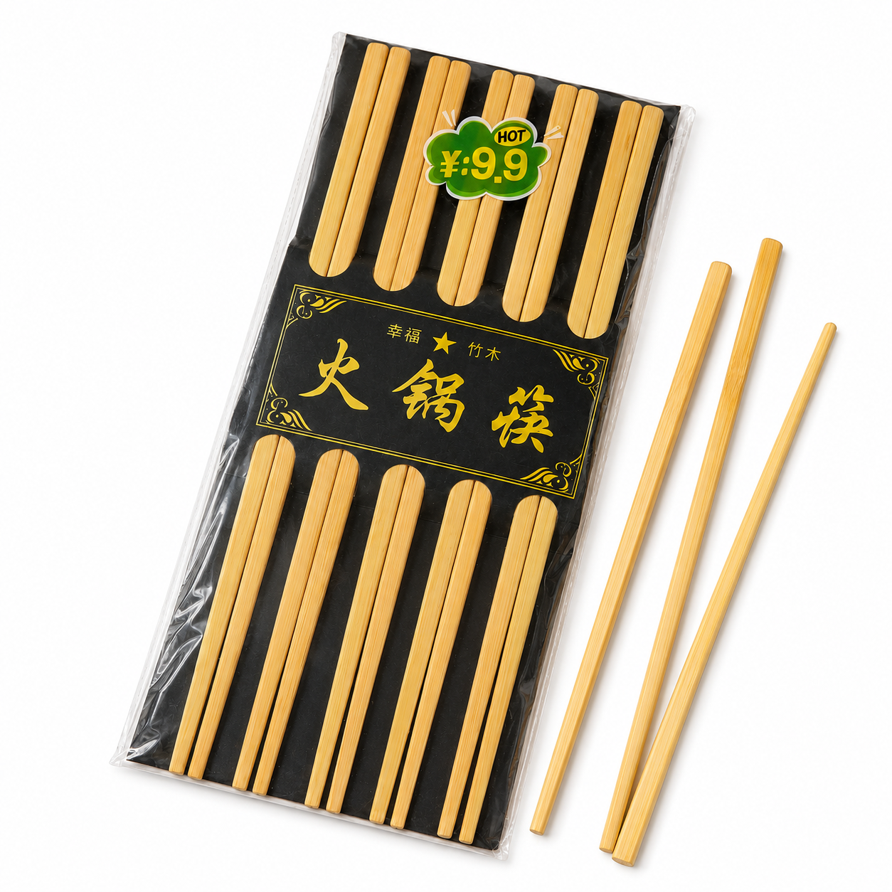 5 Pairs Long Bamboo Hot Pot Chopsticks – Reusable Wooden Chopsticks for Noodles, Sushi, BBQ, Chinese Dining & Kitchen Use