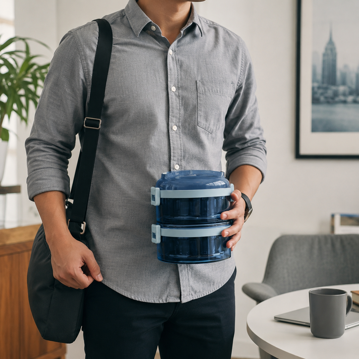 2 Layer Stainless Steel Lunch Box for Kids & Adults – Round Tiffin Food Container with Lock Clips, Portable Lunch Carrier for School Office Travel - Image 2