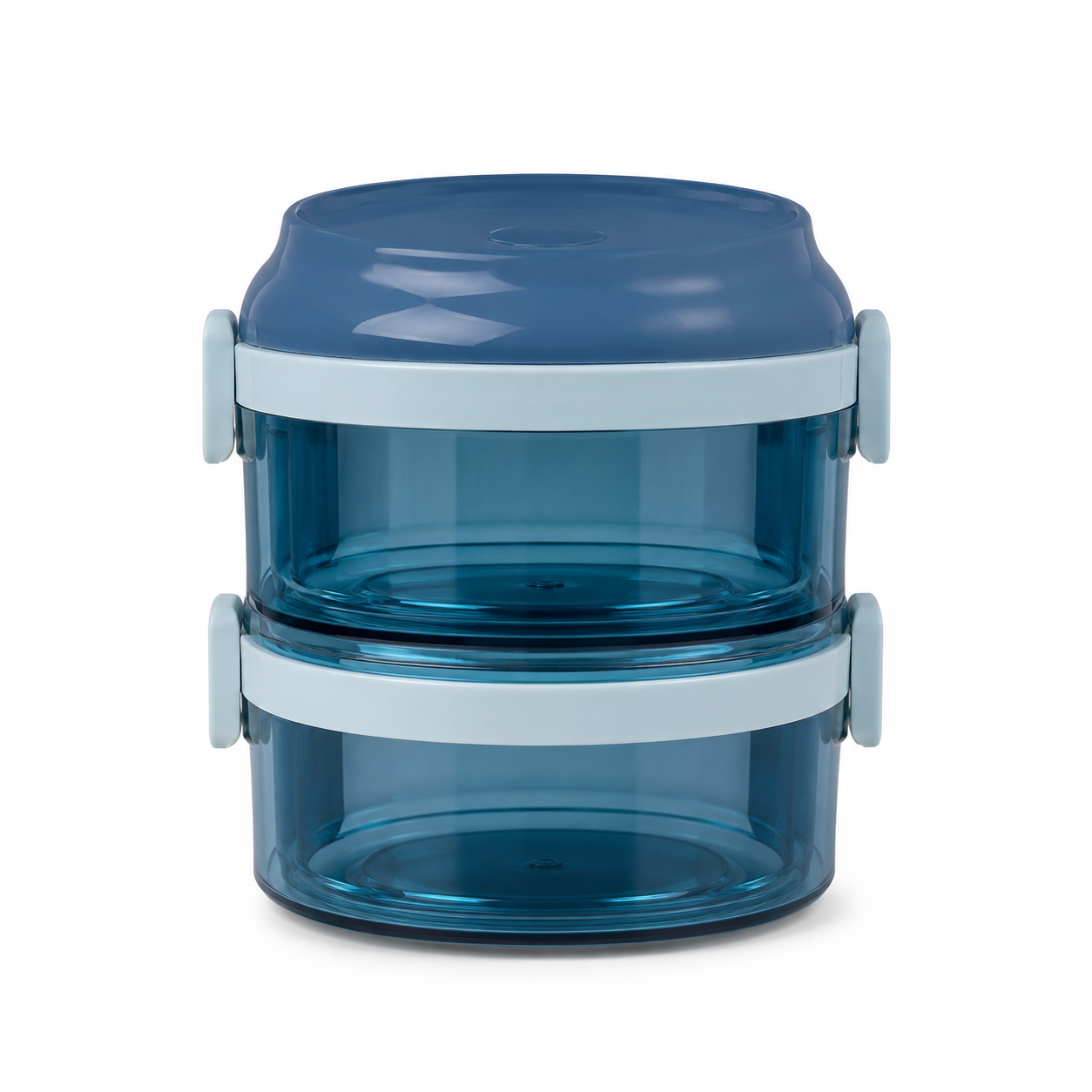 2 Layer Stainless Steel Lunch Box for Kids & Adults – Round Tiffin Food Container with Lock Clips, Portable Lunch Carrier for School Office Travel