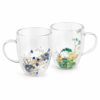 Transparent Glass Mug with Handle Dried Flower Design Tea Coffee Cup Decorative Clear Floral Glass Cup for Home Office Gift – Assorted Design