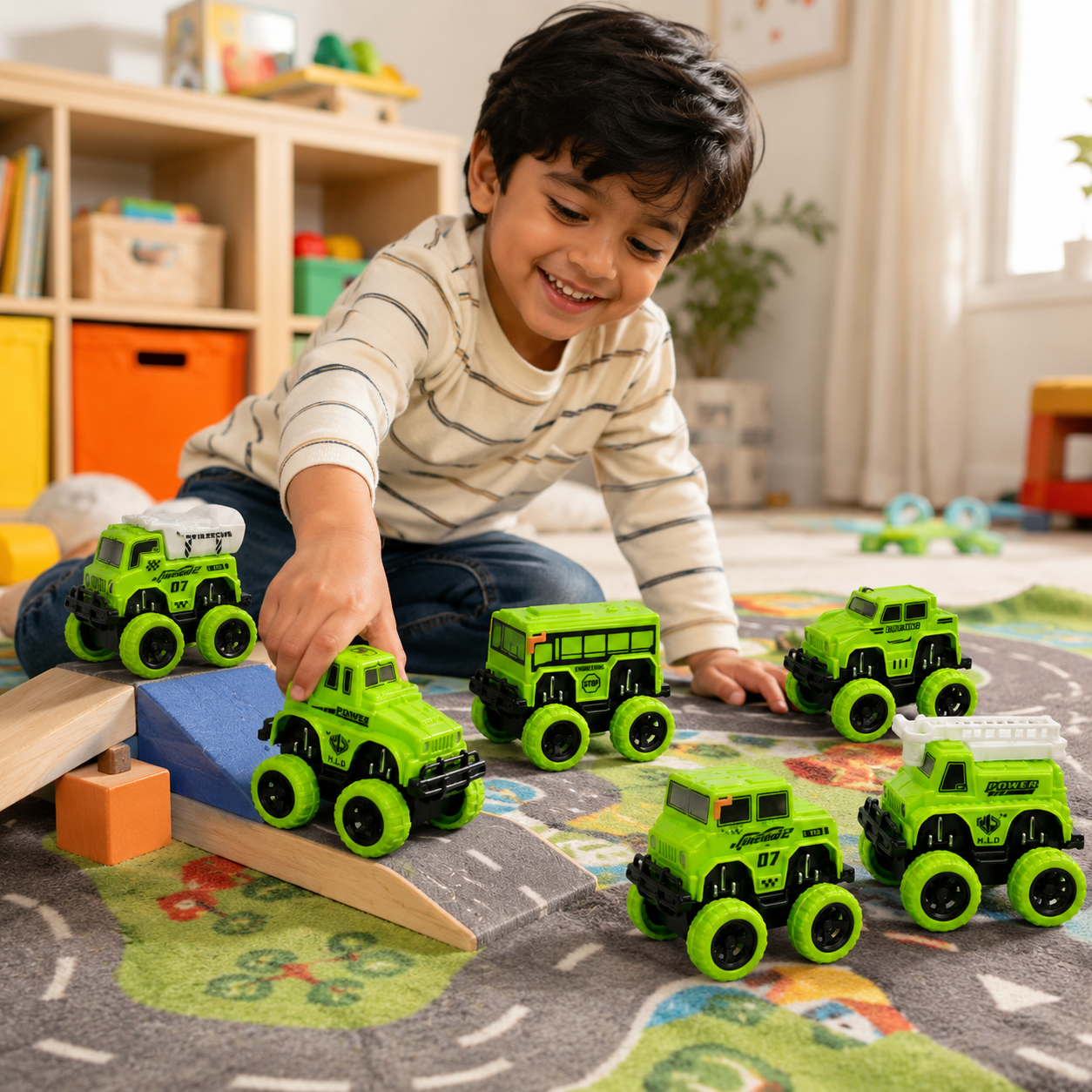 6 Pcs Mini Off Road Climbing Car Set for Kids – Big Wheel Toy Cars, Monster Truck Vehicle Pack, Push Play Cars for Boys & Girls, Assorted Designs - Image 4