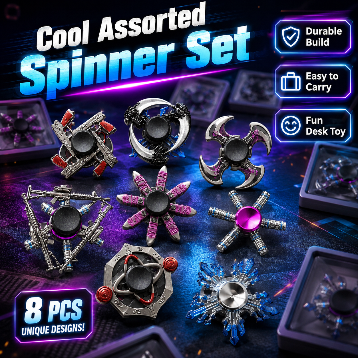 Metal Fidget Spinner Toy in Box – Assorted Hand Spinner Stress Relief Toy for Kids & Adults, Smooth Bearing Finger Spinner - Image 6