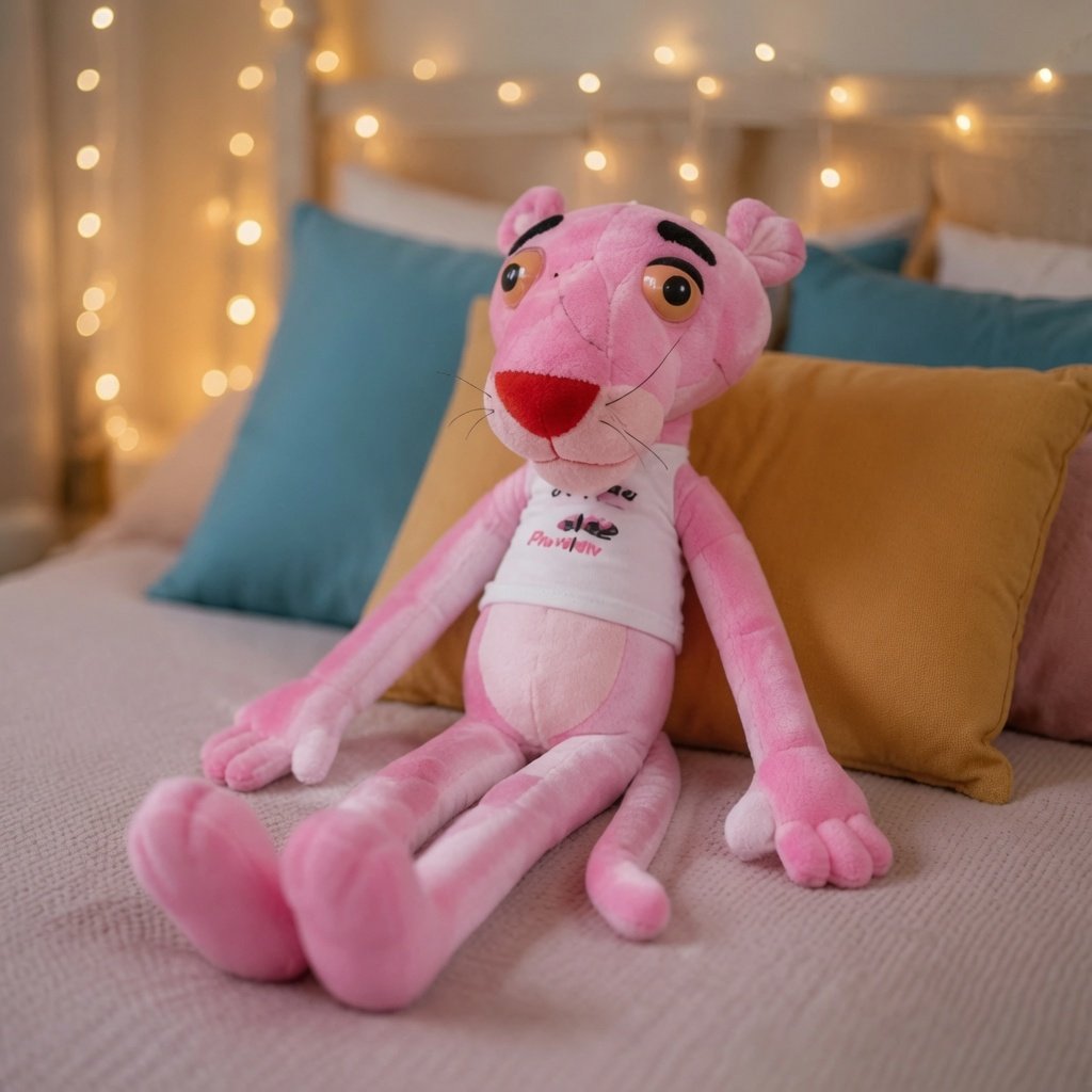 Pink Panther Style Plush Toy for Kids – Soft Stuffed Cartoon Animal Doll – Long Legs Cuddly Pink Panther Teddy Gift for Boys & Girls - Image 9