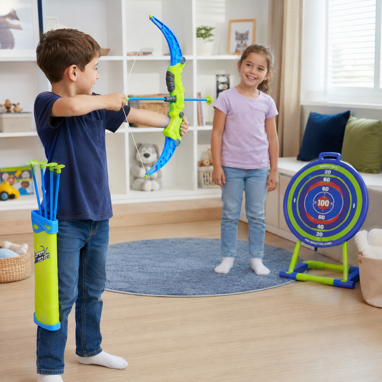 Super Archer Kids Bow & Arrow Toy Set – Suction Cup Arrow Shooting Game with Target Board & Quiver for Outdoor Play, Birthday Gift & Kids Sports Fun - Image 8