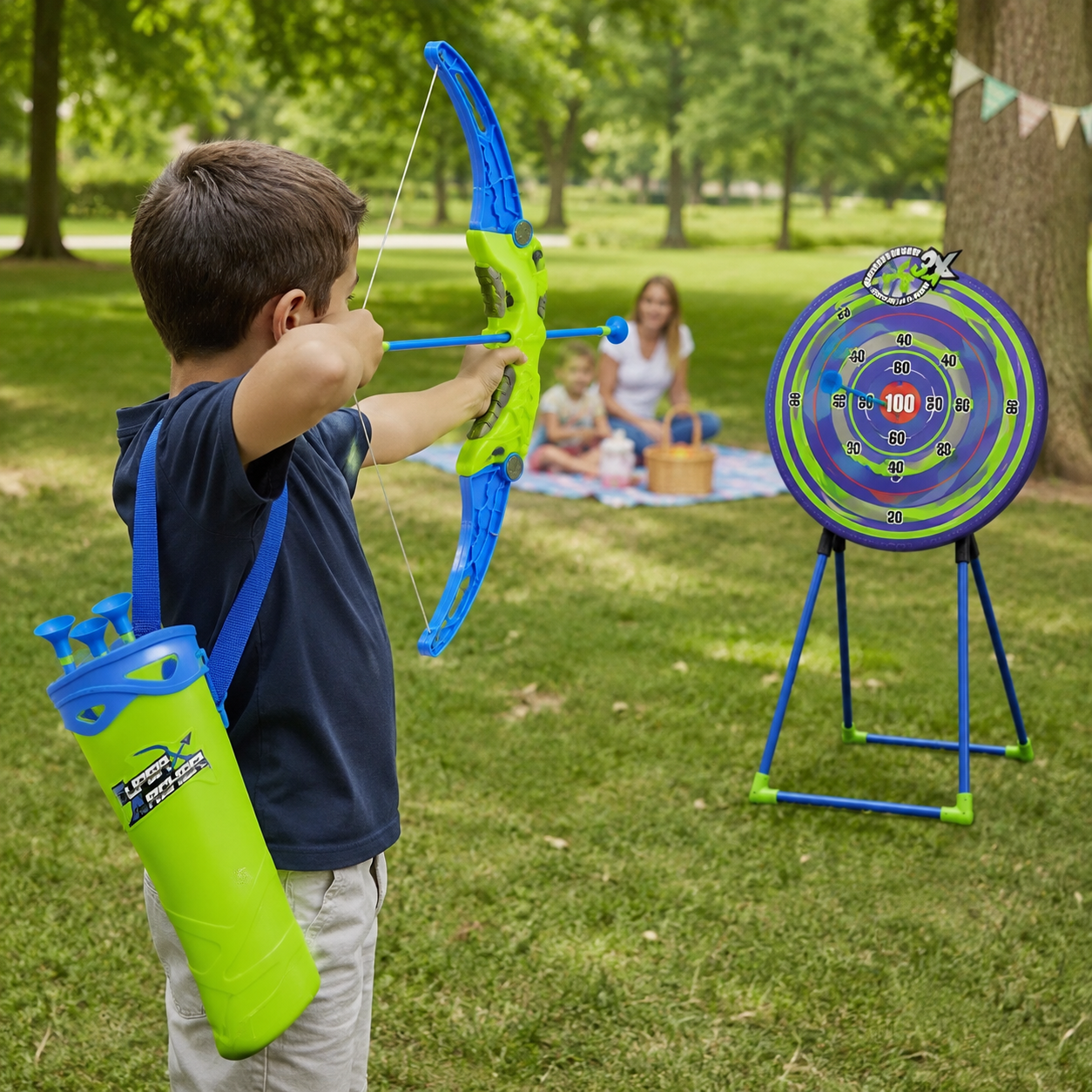 Super Archer Kids Bow & Arrow Toy Set – Suction Cup Arrow Shooting Game with Target Board & Quiver for Outdoor Play, Birthday Gift & Kids Sports Fun - Image 7