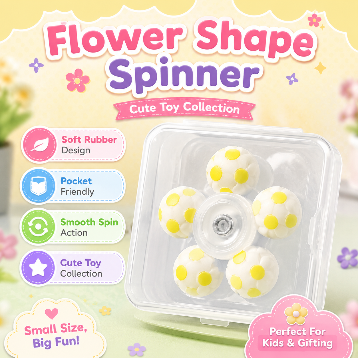 Mini Cartoon Fidget Spinner Toy with Storage Box 2Pcs – Assorted Character Hand Spinner Stress Relief Spinning Toy for Kids – Pocket Size Gift Toy - Image 8