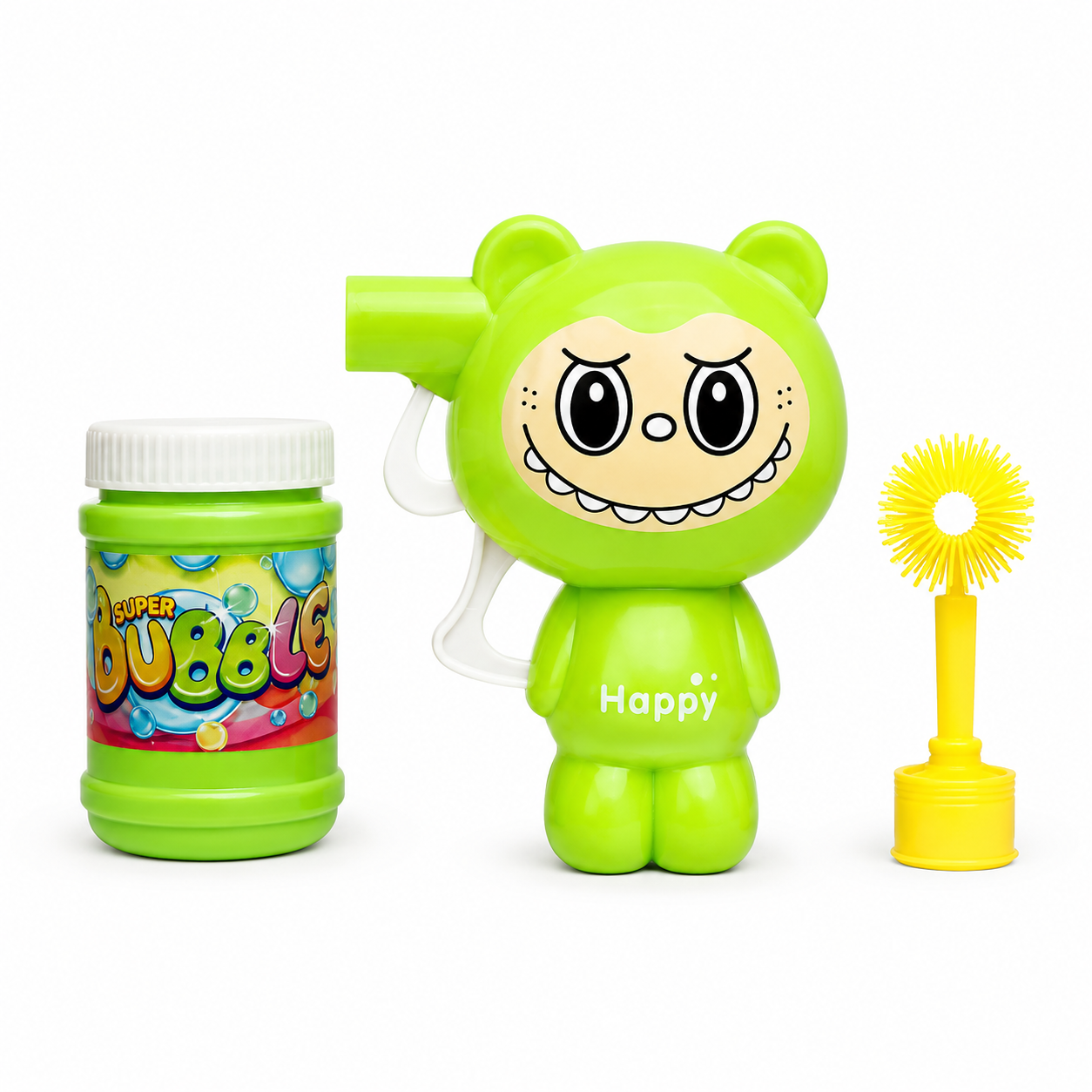 Kids Cartoon Bear Bubble Blower Toy Set with Bubble Solution – Manual Bubble Maker Outdoor Play Toy for Boys & Girls 3+ Years